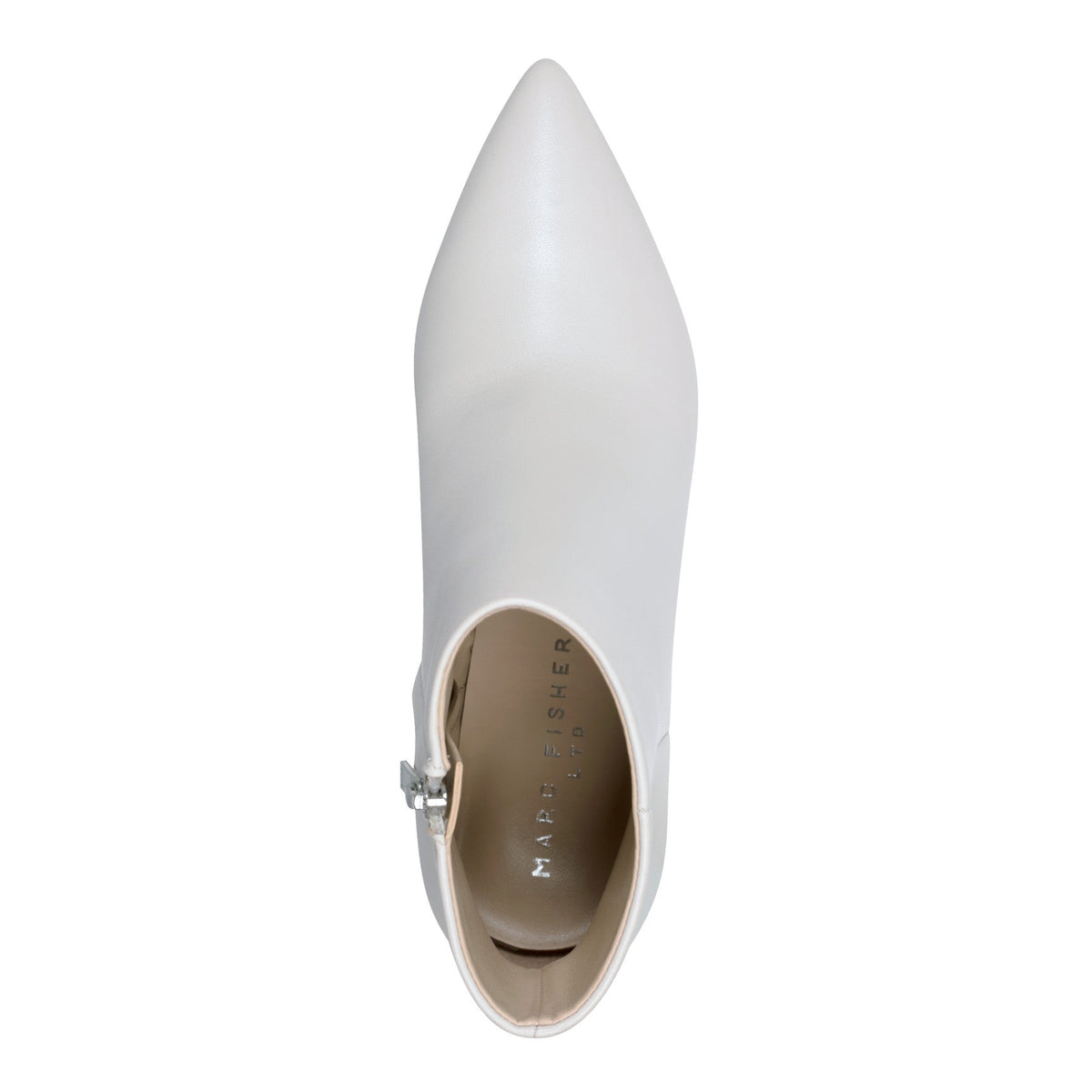 Jarli Pointy Leather Ankle Bootie - Ivory Leather | Marc Fisher