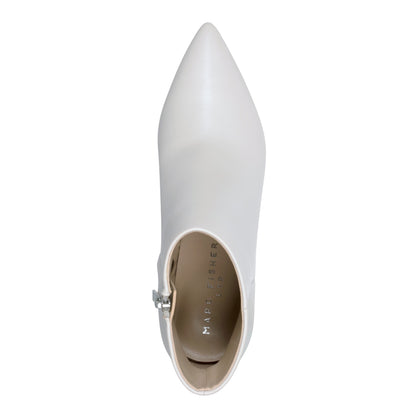 Jarli Pointy Leather Ankle Bootie - Ivory Leather | Marc Fisher