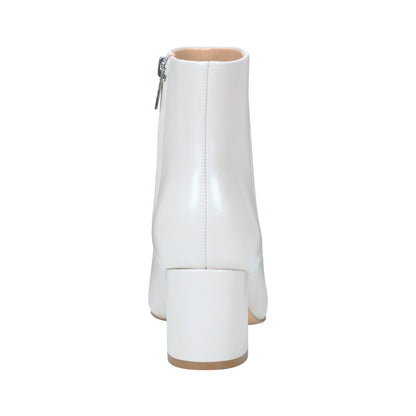 Jarli Pointy Leather Ankle Bootie - Ivory Leather | Marc Fisher