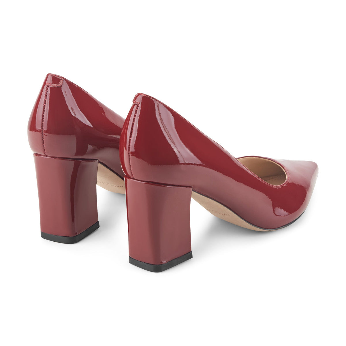 Zala Block Heel Pointy Toe Pump - Red Patent Leather | Marc Fisher