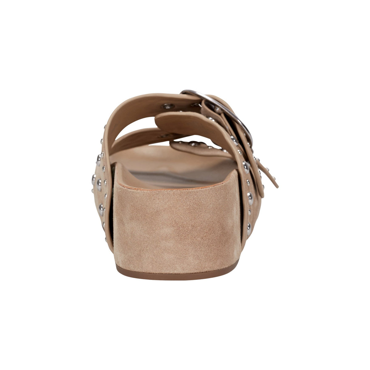 Sayge Studded Suede Footbed Sandal - Natural Suede | Marc Fisher