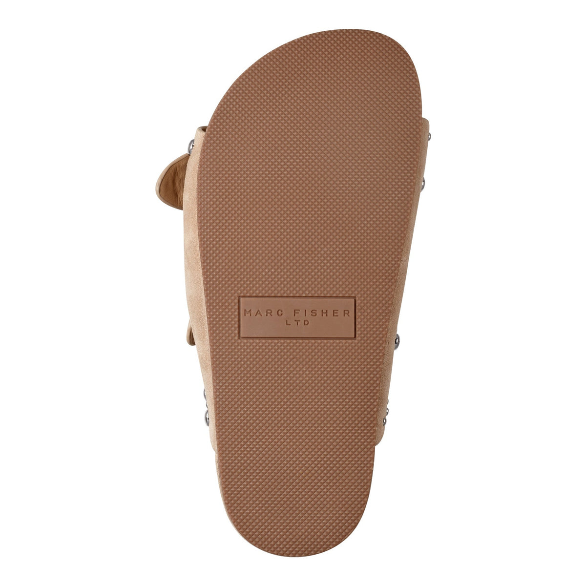Sayge Studded Suede Footbed Sandal - Natural Suede | Marc Fisher