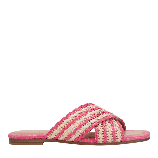 Nylie Flat Sandal - Natural/Pink | Marc Fisher