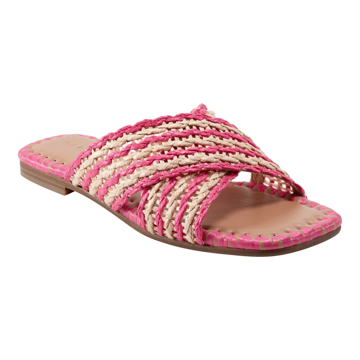 Nylie Flat Sandal - Natural/Pink | Marc Fisher