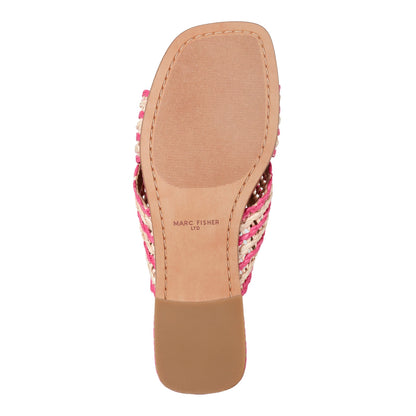 Nylie Flat Sandal - Natural/Pink | Marc Fisher