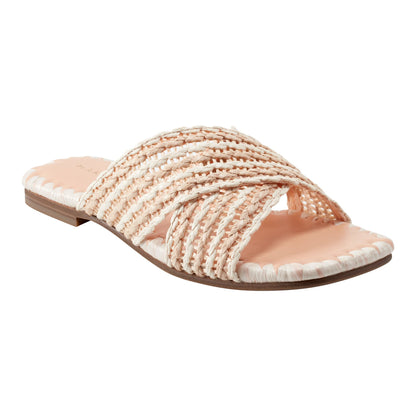 Nylie Flat Sandal - Natural/White | Marc Fisher