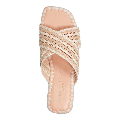 Nylie Flat Sandal - Natural/White | Marc Fisher