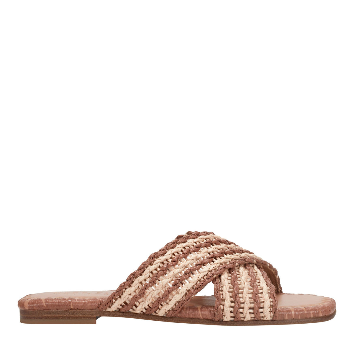Nylie Flat Sandal - Natural/Brown | Marc Fisher