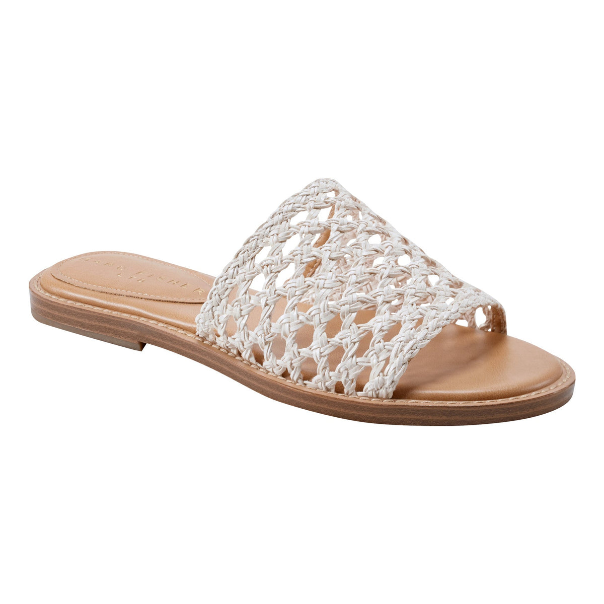 Glynne Woven Flat Sandal - White | Marc Fisher