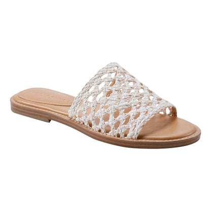 Glynne Woven Flat Sandal - White | Marc Fisher