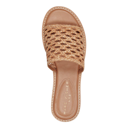 Glynne Woven Flat Sandal - Brown | Marc Fisher