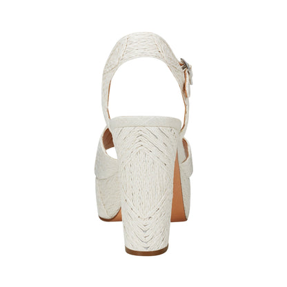 Calyn Platform Sandal - White Raffia | Marc Fisher