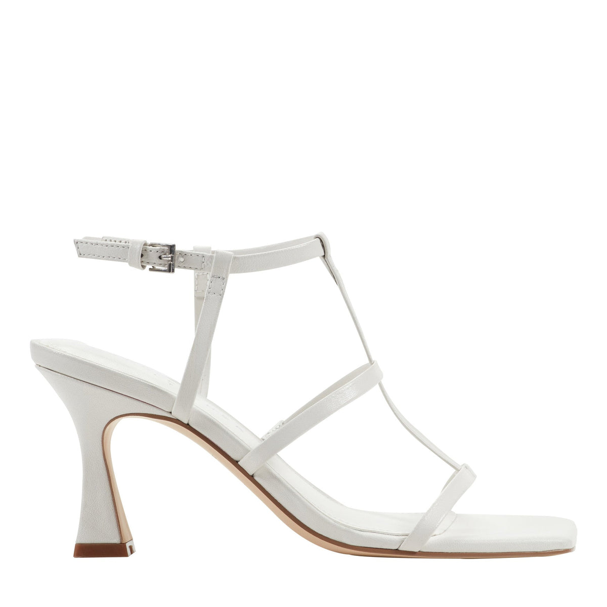 Dennie Strappy Leather Dress Sandal - White Leather | Marc Fisher