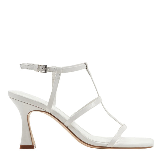Dennie Strappy Leather Dress Sandal - White Leather | Marc Fisher