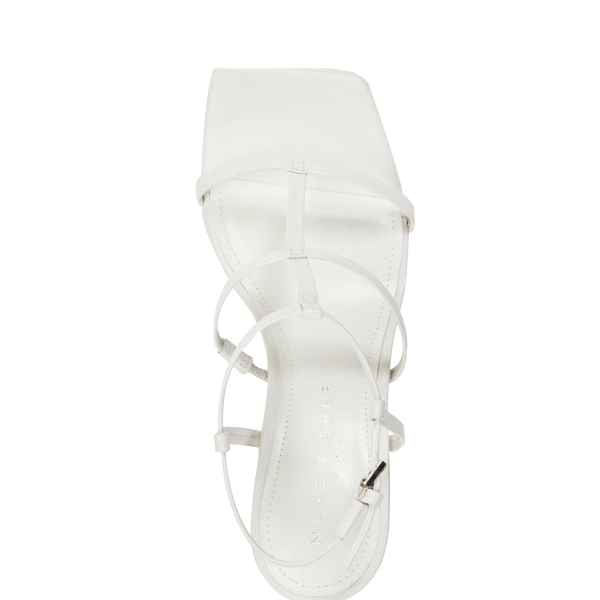 Dennie Strappy Leather Dress Sandal - White Leather | Marc Fisher