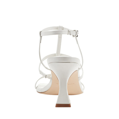 Dennie Strappy Leather Dress Sandal - White Leather | Marc Fisher