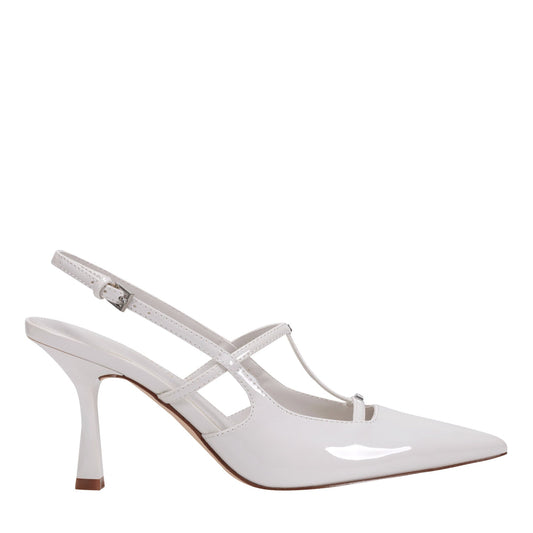 Remmi Strappy Slingback Pump - White Patent | Marc Fisher