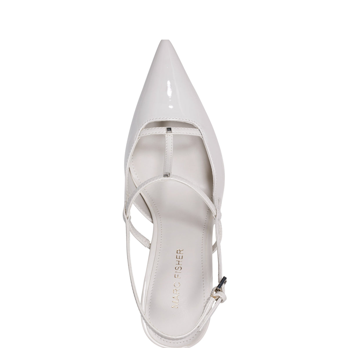 Remmi Strappy Slingback Pump - White Patent | Marc Fisher