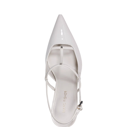 Remmi Strappy Slingback Pump - White Patent | Marc Fisher