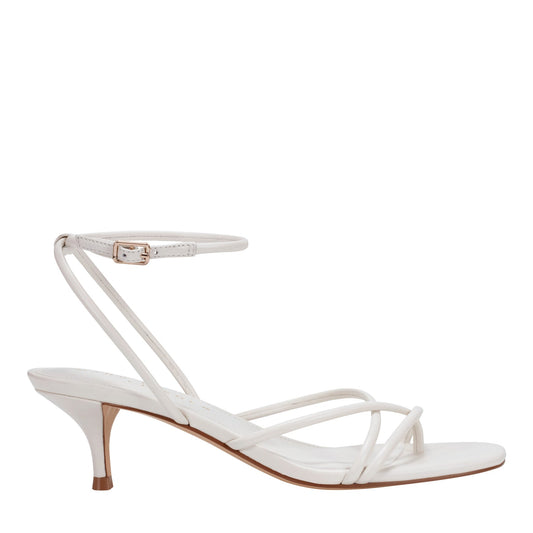 Ballen Leather Ankle Strap Sandal - White Leather | Marc Fisher