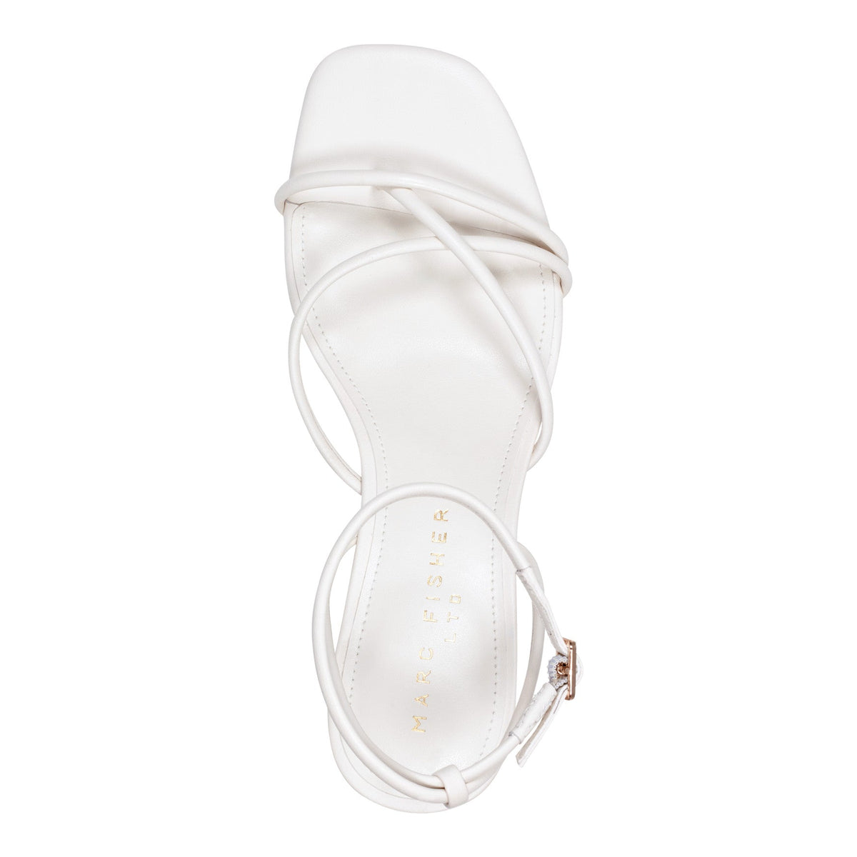 Ballen Leather Ankle Strap Sandal - White Leather | Marc Fisher
