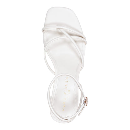 Ballen Leather Ankle Strap Sandal - White Leather | Marc Fisher