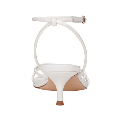 Ballen Leather Ankle Strap Sandal - White Leather | Marc Fisher