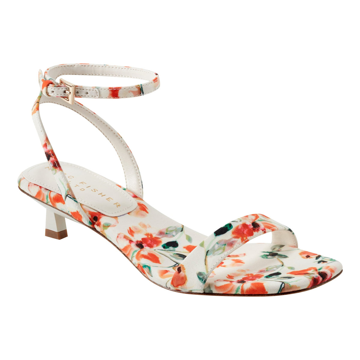Alona Ankle Strap Sandal - White Floral | Marc Fisher