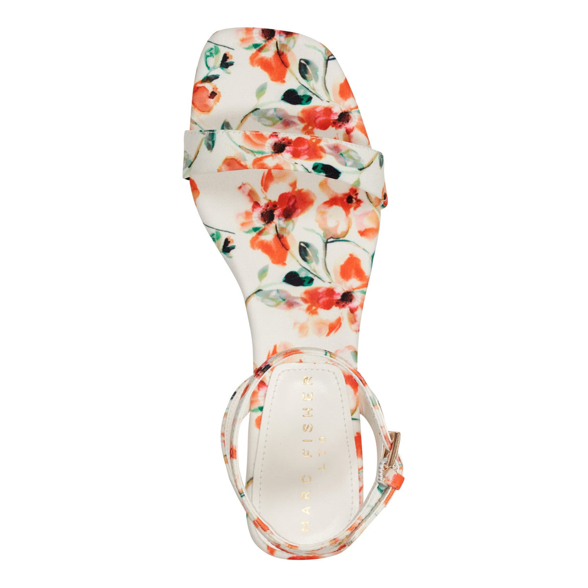 Alona Ankle Strap Sandal - White Floral | Marc Fisher