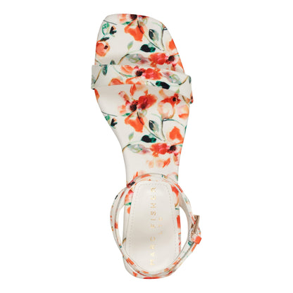 Alona Ankle Strap Sandal - White Floral | Marc Fisher
