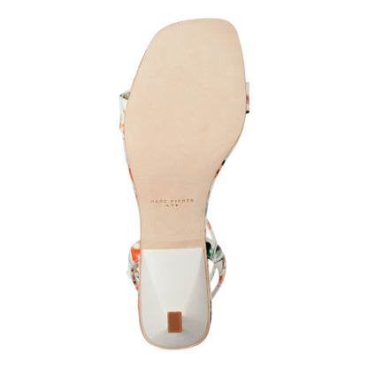 Alona Ankle Strap Sandal - White Floral | Marc Fisher