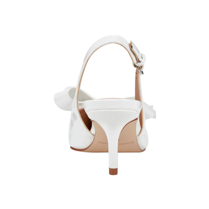 Allon Bow Slingback Pump - White Patent | Marc Fisher