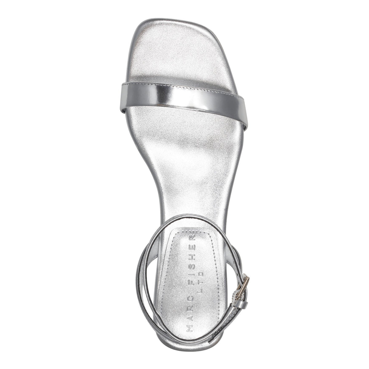 Alona Ankle Strap Sandal - Silver Leather | Marc Fisher