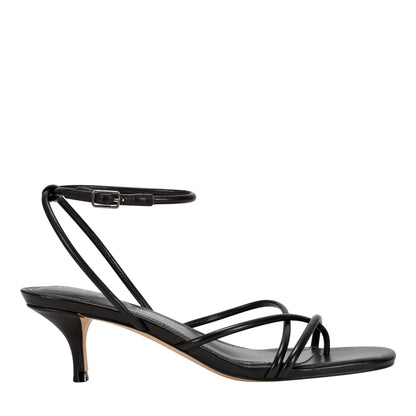 Ballen Leather Ankle Strap Sandal - Black Leather | Marc Fisher