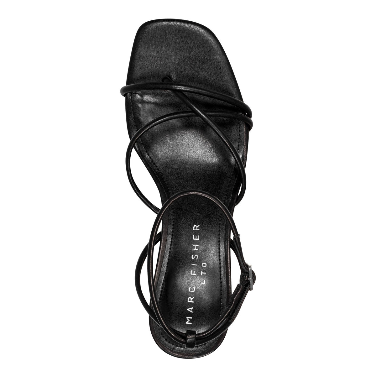 Ballen Leather Ankle Strap Sandal - Black Leather | Marc Fisher