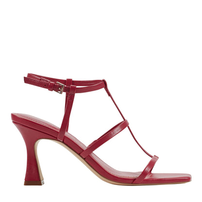 Dennie Strappy Leather Dress Sandal - Dark Pink Leather | Marc Fisher