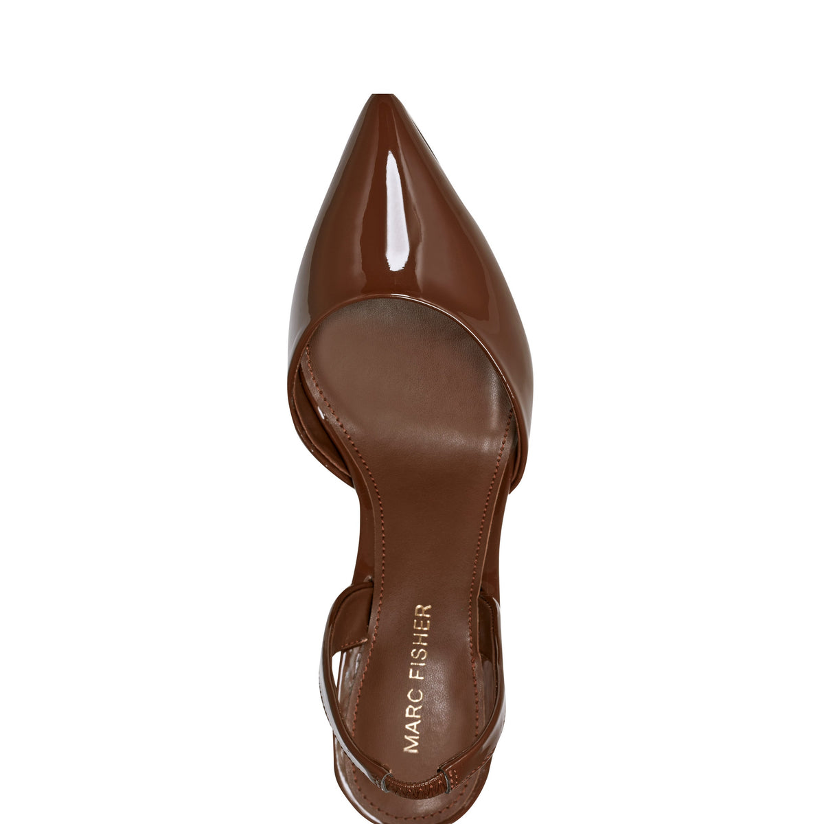 Hadya Slingback Pump - Brown Patent | Marc Fisher