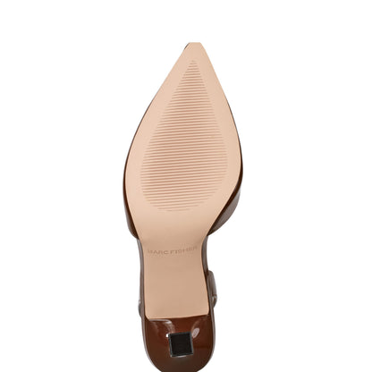 Hadya Slingback Pump - Brown Patent | Marc Fisher