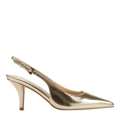 Dorie Leather Slingback Pump - Gold Metallic Leather | Marc Fisher
