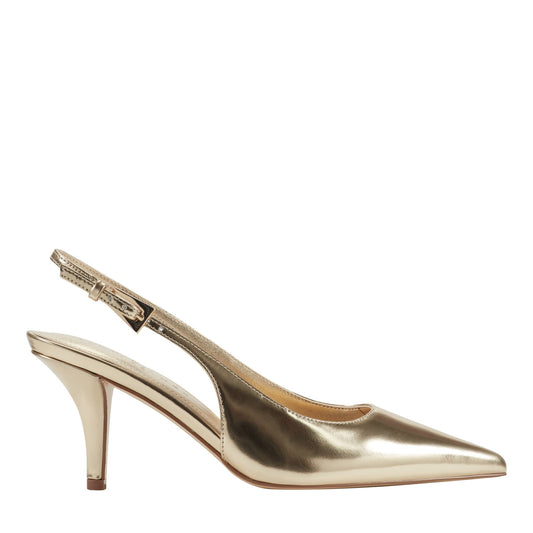 Dorie Leather Slingback Pump - Gold Metallic Leather | Marc Fisher