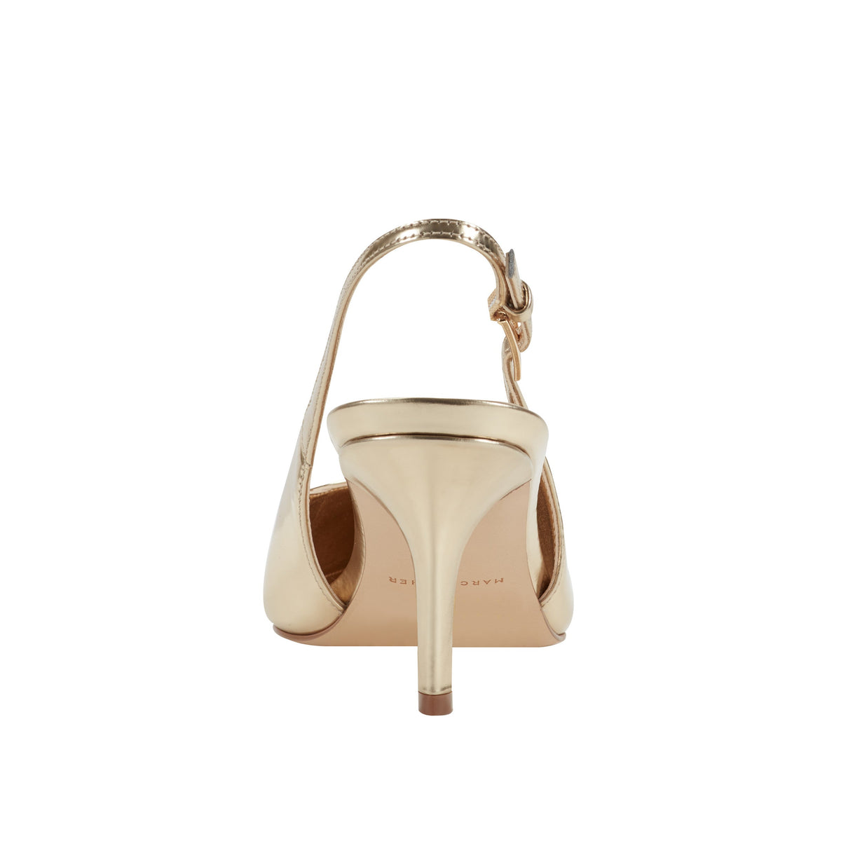 Dorie Leather Slingback Pump - Gold Metallic Leather | Marc Fisher