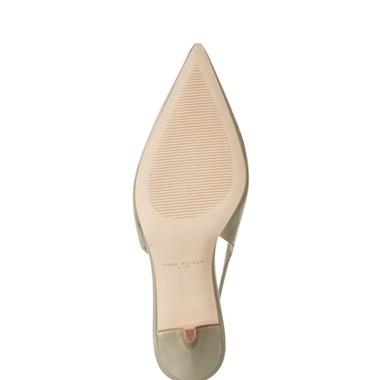 Dorie Leather Slingback Pump - Gold Metallic Leather | Marc Fisher