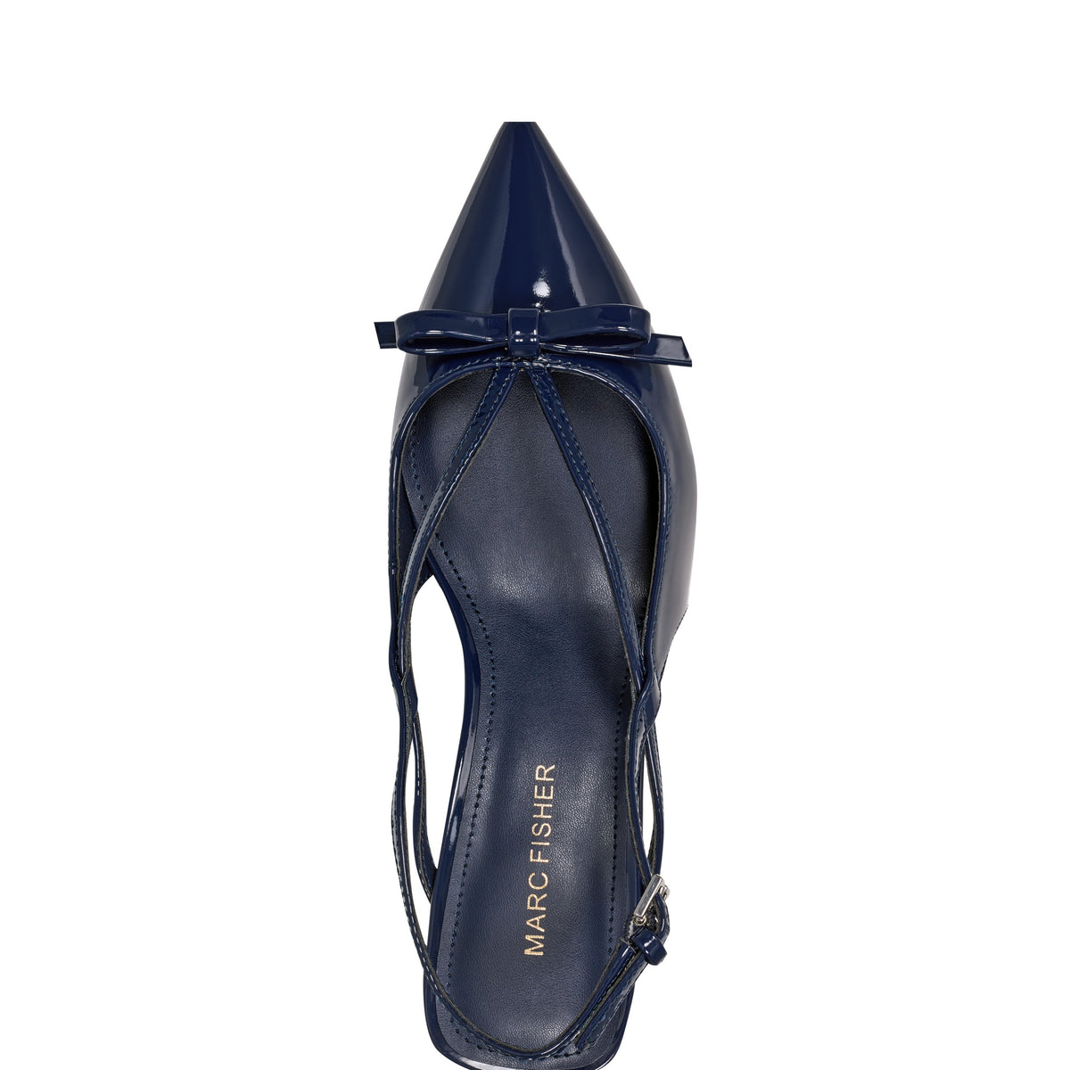Laily Bow Slingback Pump - Navy Patent | Marc Fisher