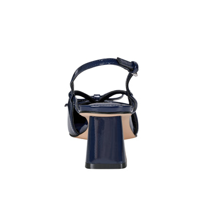 Laily Bow Slingback Pump - Navy Patent | Marc Fisher