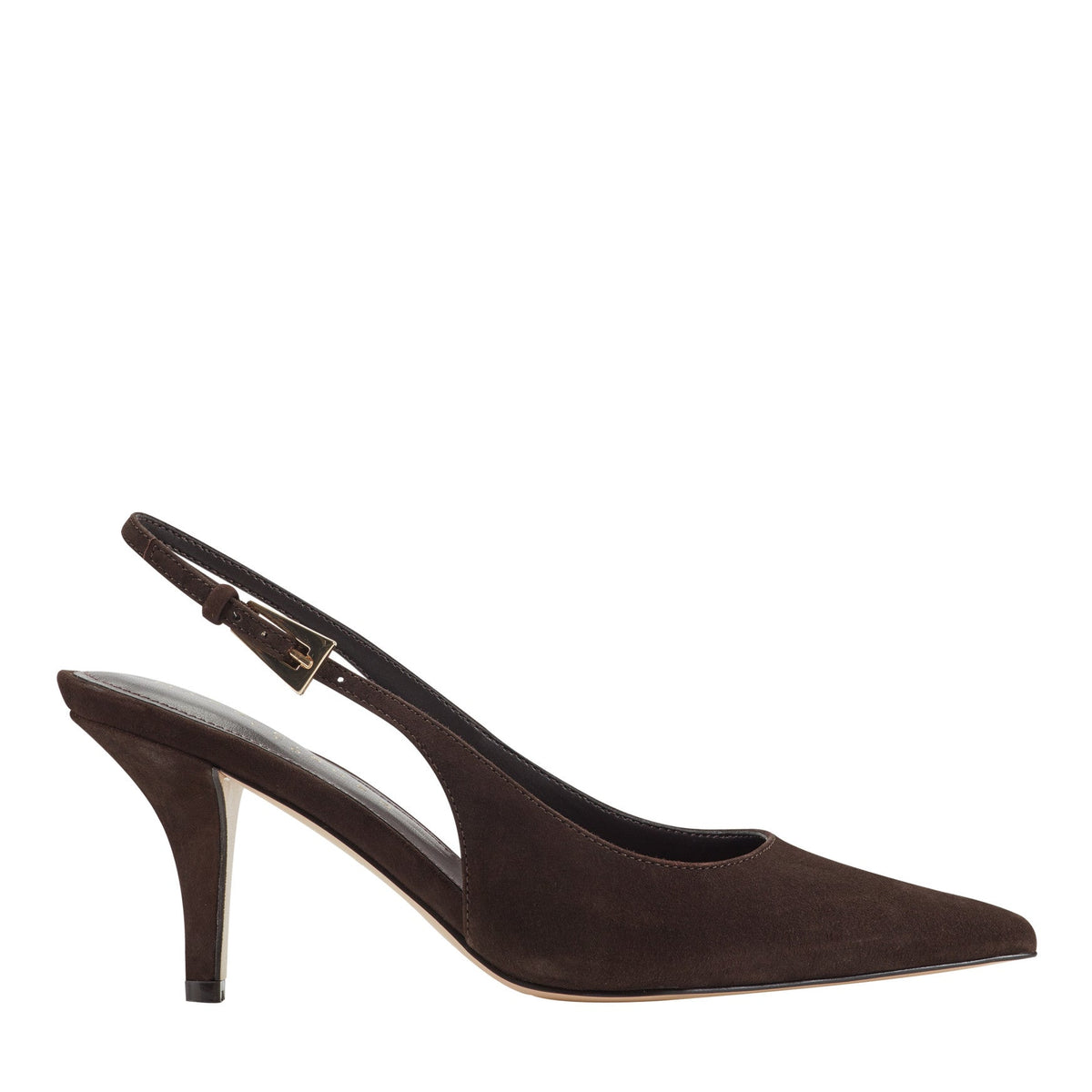 Dorie Leather Slingback Pump - Dark Brown Leather | Marc Fisher