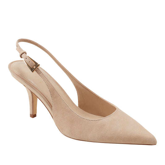 Dorie Leather Slingback Pump - Light Natural Suede | Marc Fisher