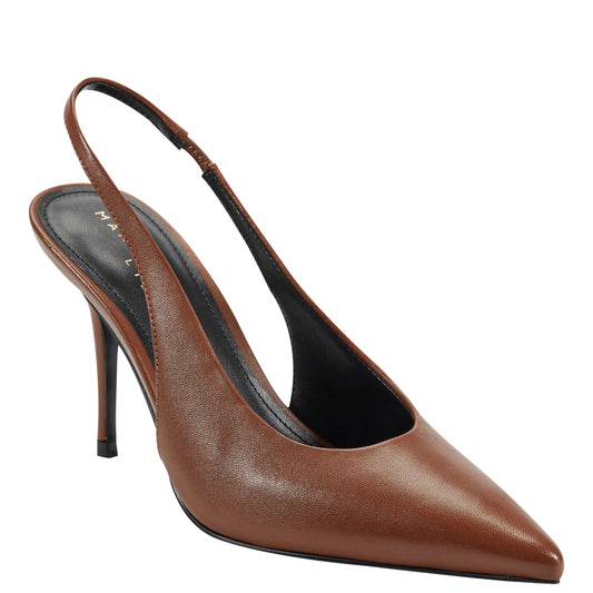 Leynne Slingback Pump - Brown Leather | Marc Fisher