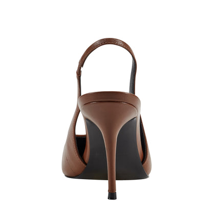 Leynne Slingback Pump - Brown Leather | Marc Fisher