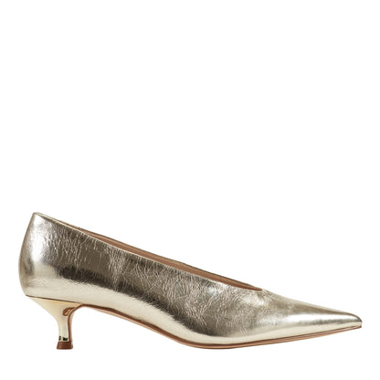 Cecile Leather Kitten Heel Pump - Gold Leather | Marc Fisher