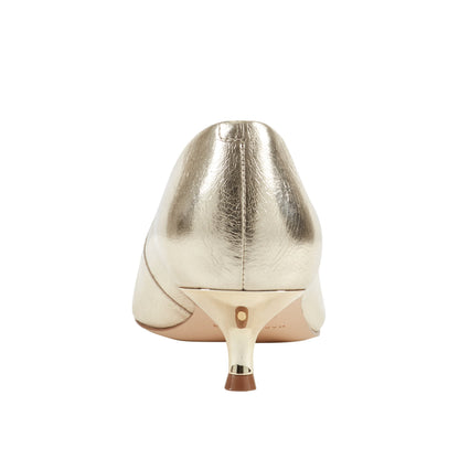 Cecile Leather Kitten Heel Pump - Gold Leather | Marc Fisher